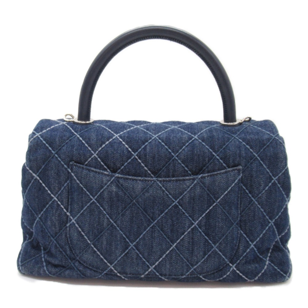 Chanel Bag Coco Shoulder Matelasse Handle Blue Denim 2way
